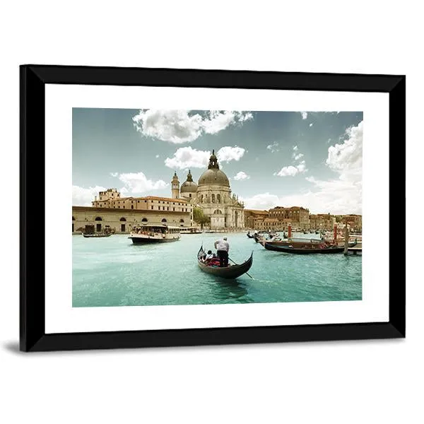 Grand Canal & Church  Venice Canvas Wall Art