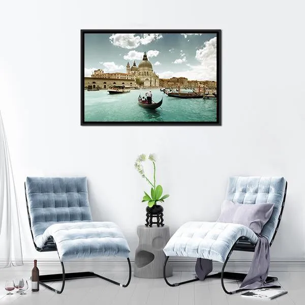 Grand Canal & Church  Venice Canvas Wall Art