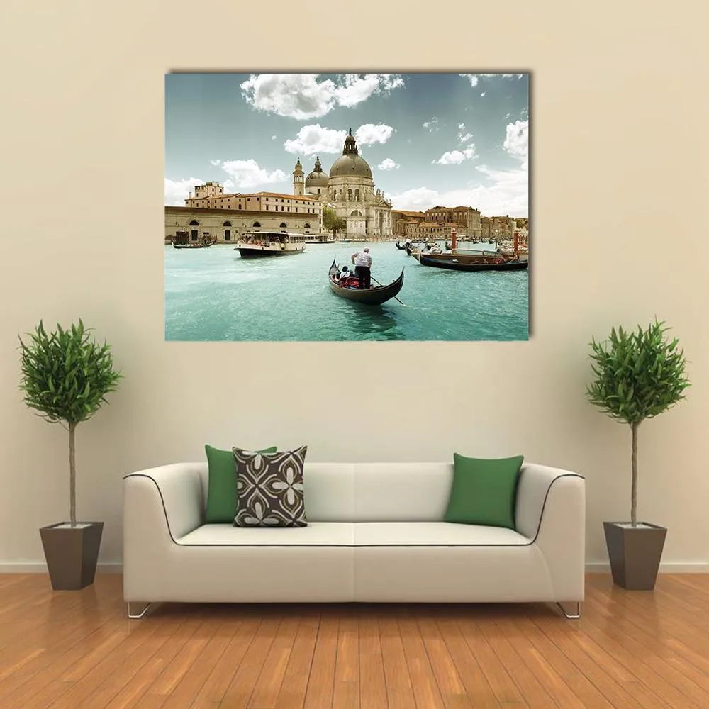 Grand Canal & Church  Venice Canvas Wall Art