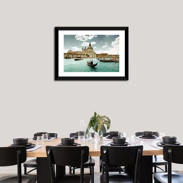 Grand Canal & Church  Venice Canvas Wall Art