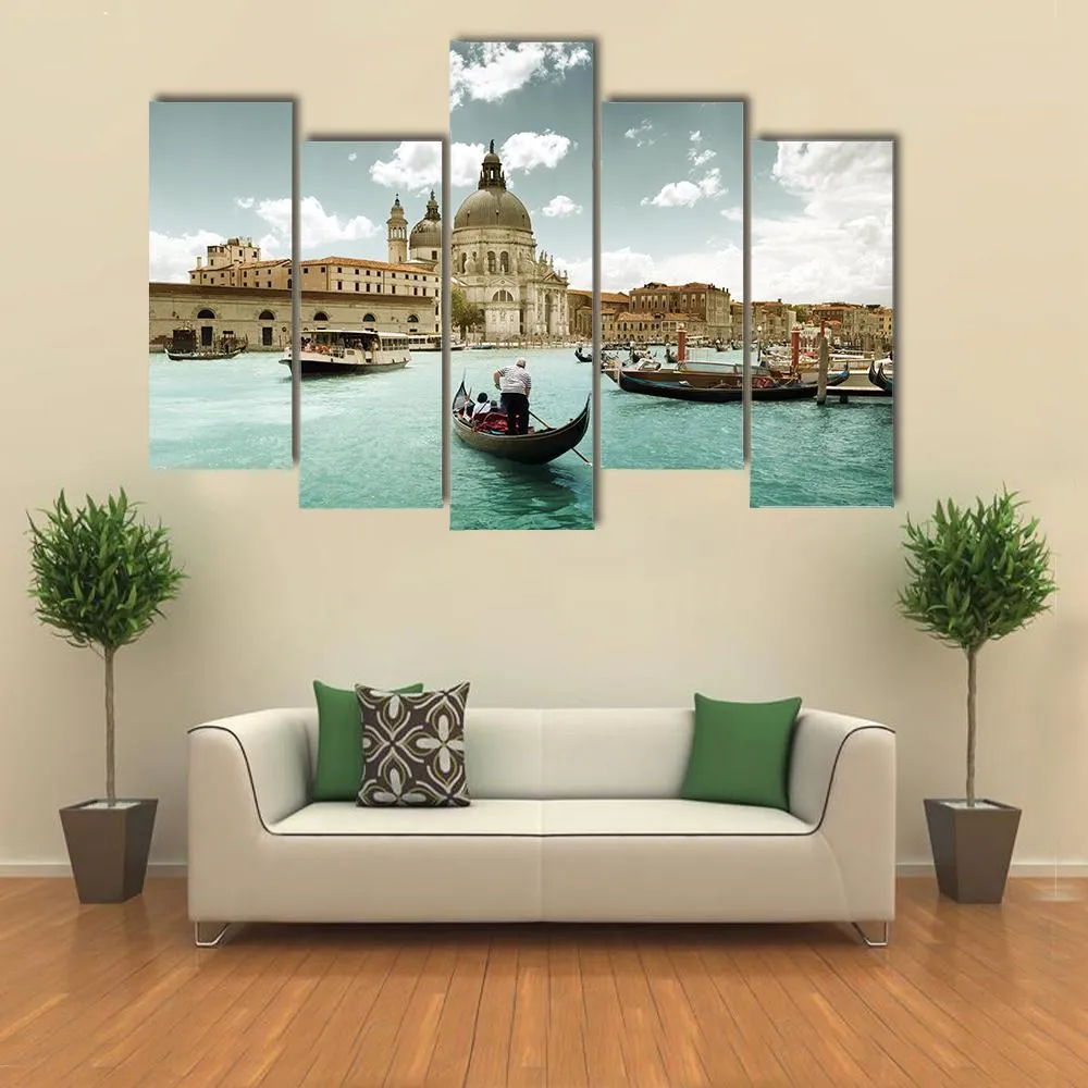 Grand Canal & Church  Venice Canvas Wall Art