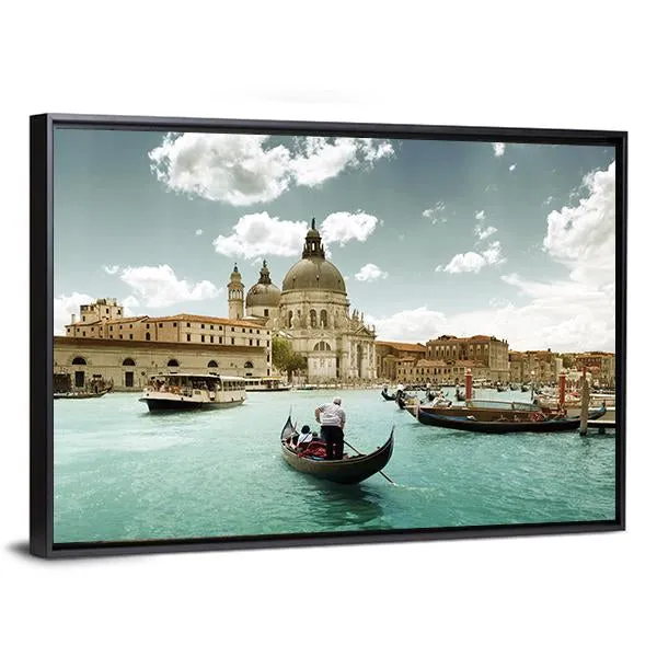 Grand Canal & Church  Venice Canvas Wall Art