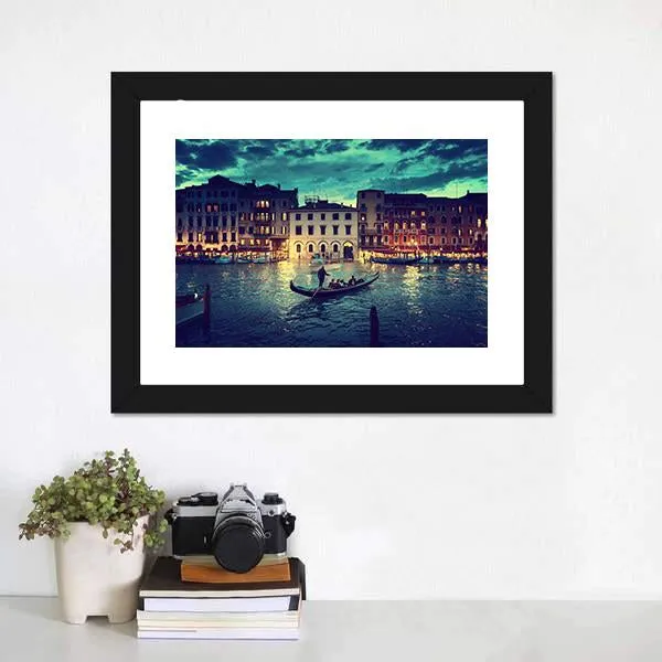 Grand Canal In Sunset  Venice Canvas Wall Art