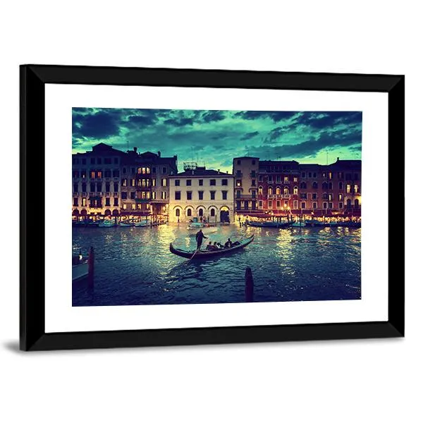 Grand Canal In Sunset  Venice Canvas Wall Art