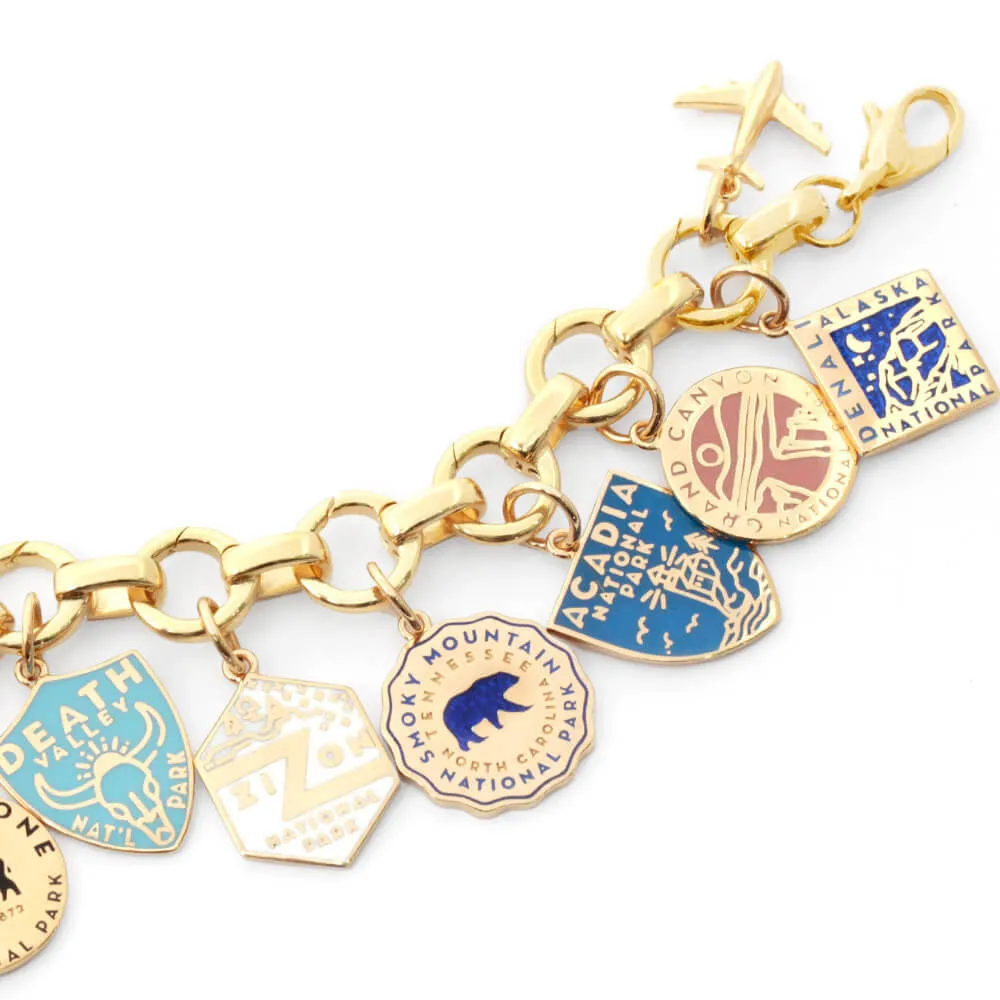 Grand Canyon National Park Charm, Gold Enamel