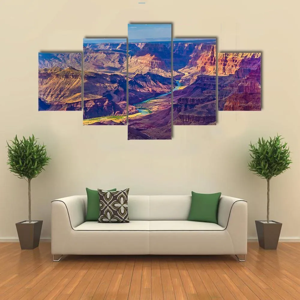 Grand Canyon With Colorado River Canvas Wall Art