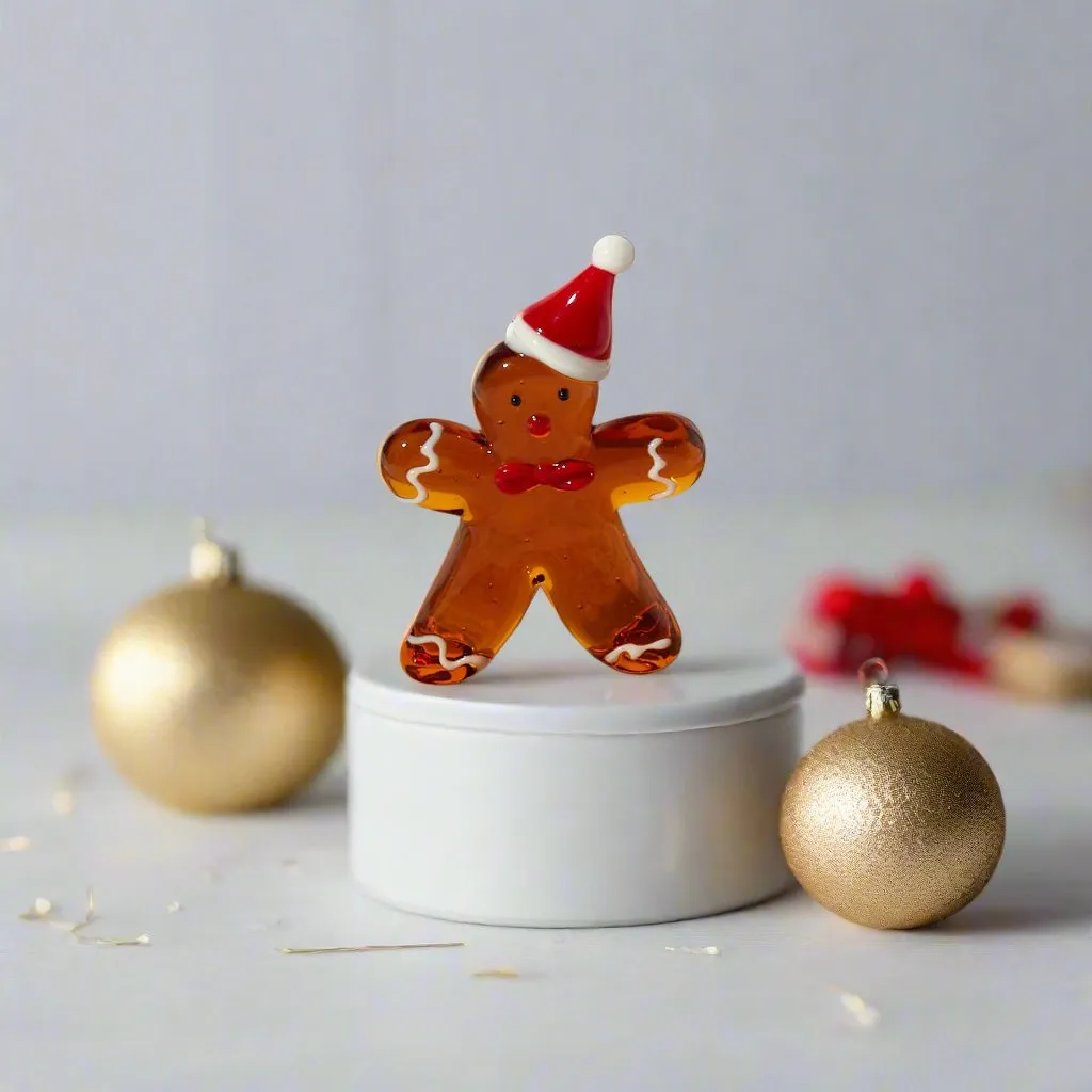 Handblown Glass Gingerbread Man Standing Ornament