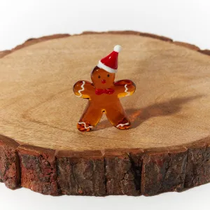 Handblown Glass Gingerbread Man Standing Ornament