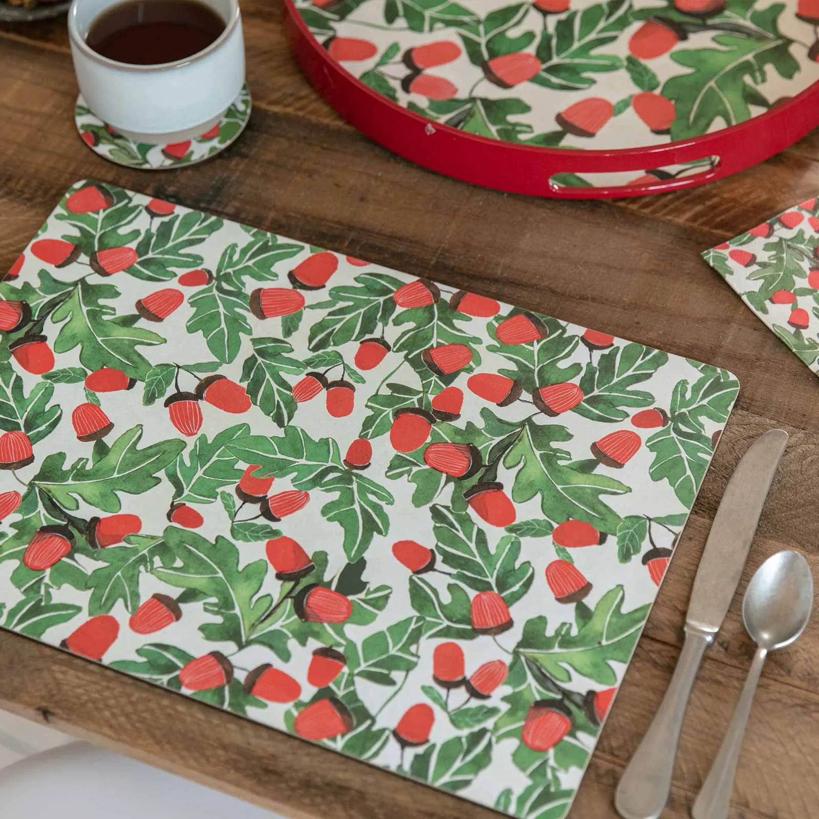 Holiday Acorns Art Placemats - Set of 4