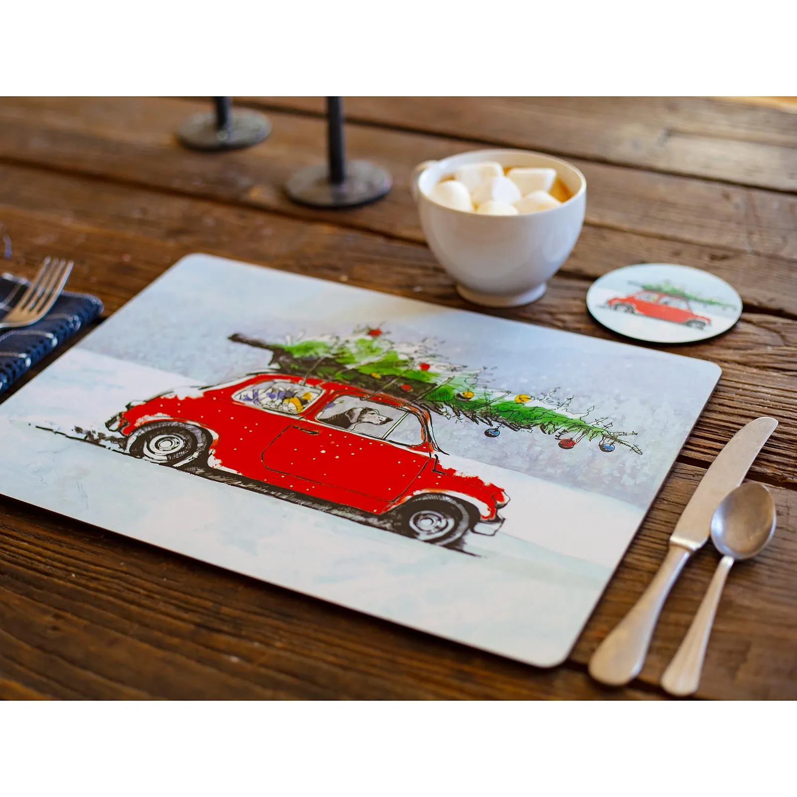 Holiday Hound Art Placemats - Set of 4