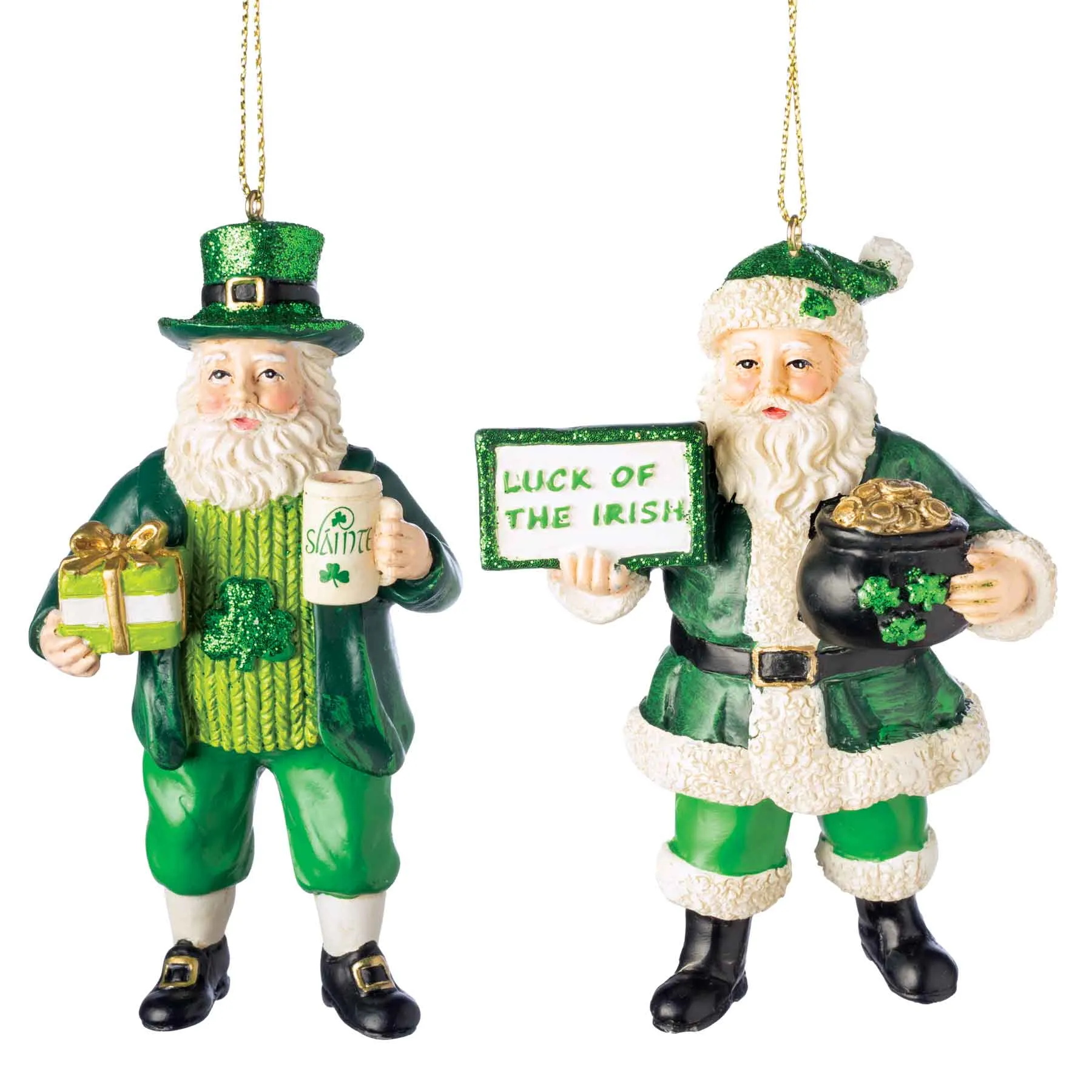 Irish Santa Ornament Set