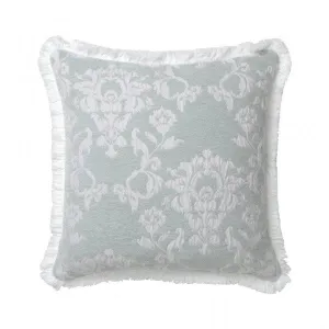 Matisse Eucalyptus Fringed Square Filled Cushion by Private Collection