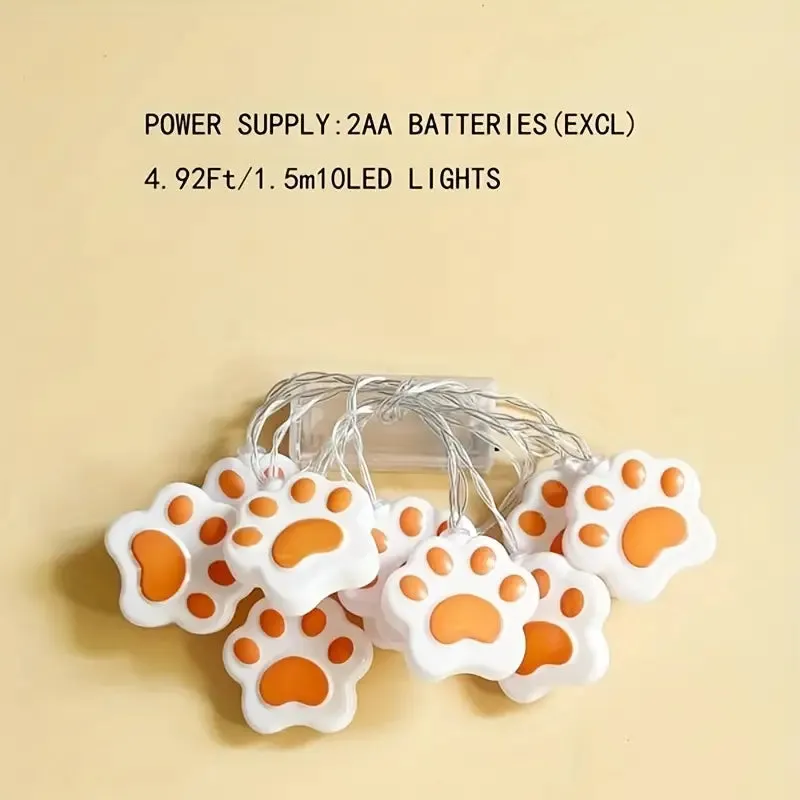 Paw Shaped String Lights