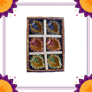 Premium Colorful Diya (Pack of 6) Design May Vary