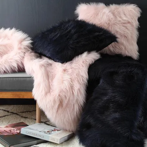 Presley Ink Faux Fur Throw by Logan and Mason