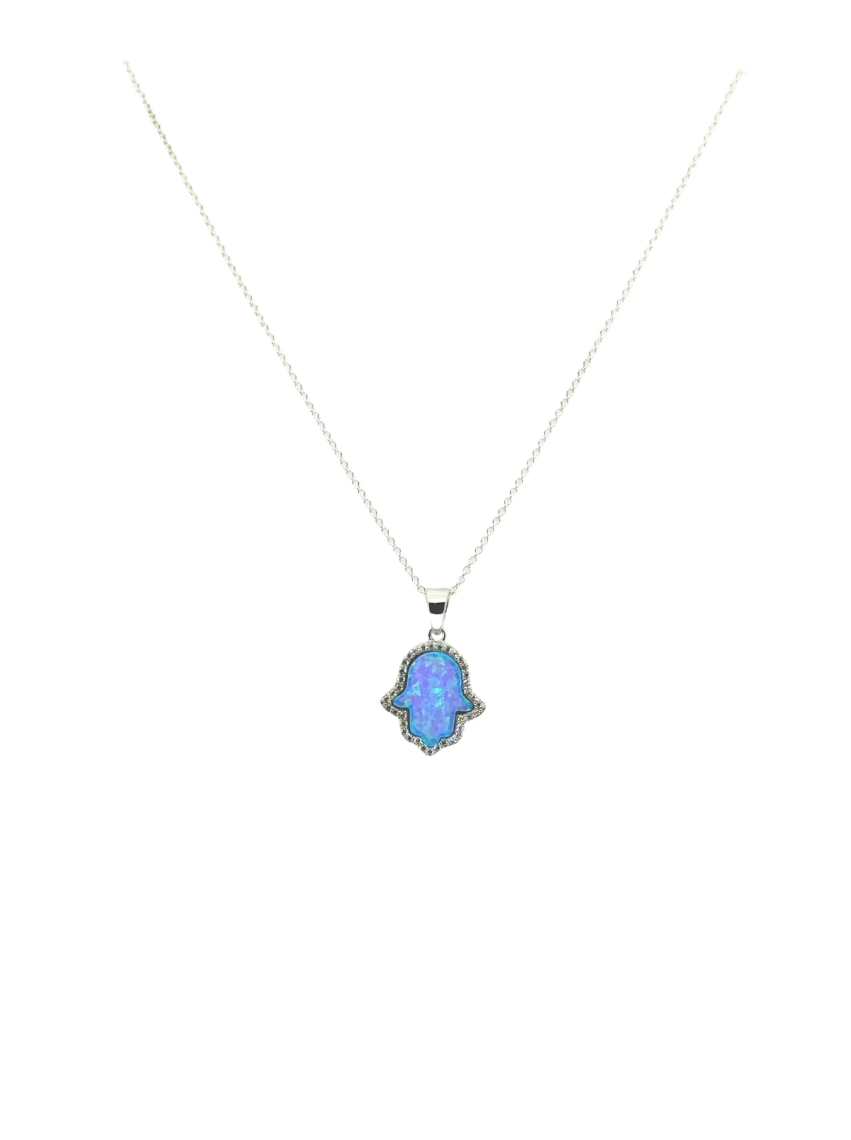 "HAMSA" CZ PAVE NECKLACE - LARGE