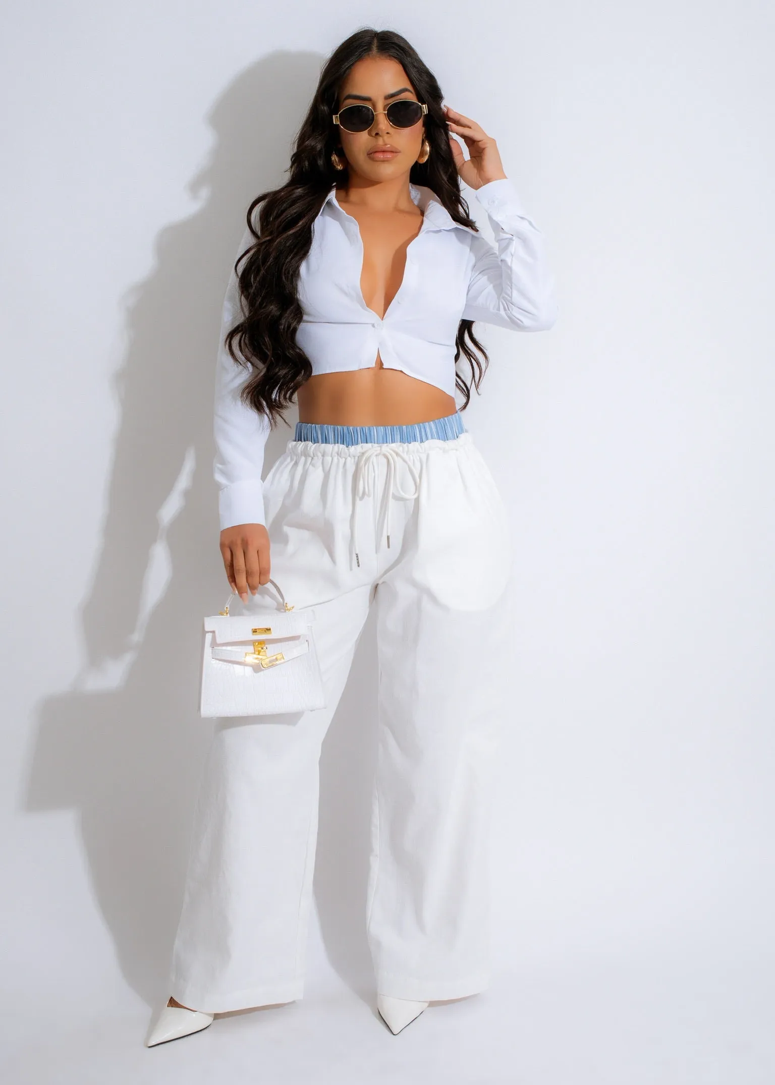 Real Girl Stripes Pant White