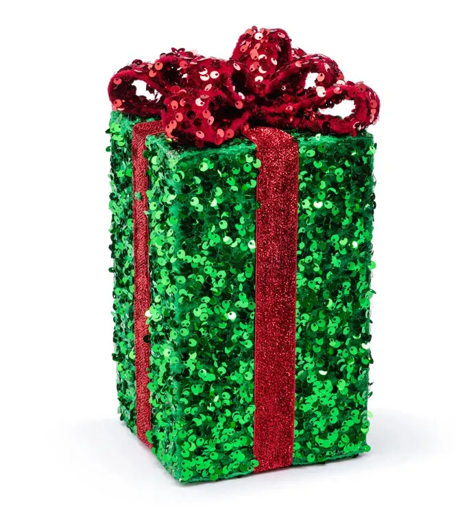 Red/Green Sequin Present Decoration