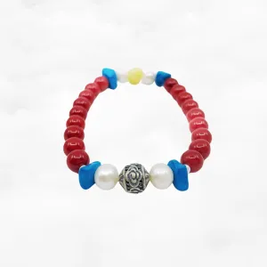 Reunion Beaded Bracelet - Red Coral