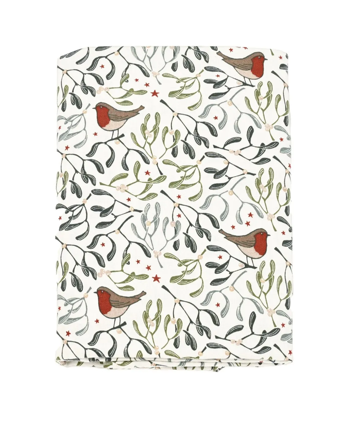 Robin and mistletoe tablecloth