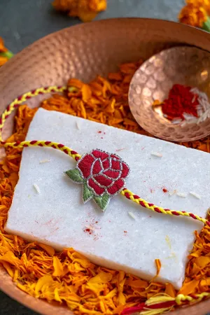 Rose Embroidered Rakhi