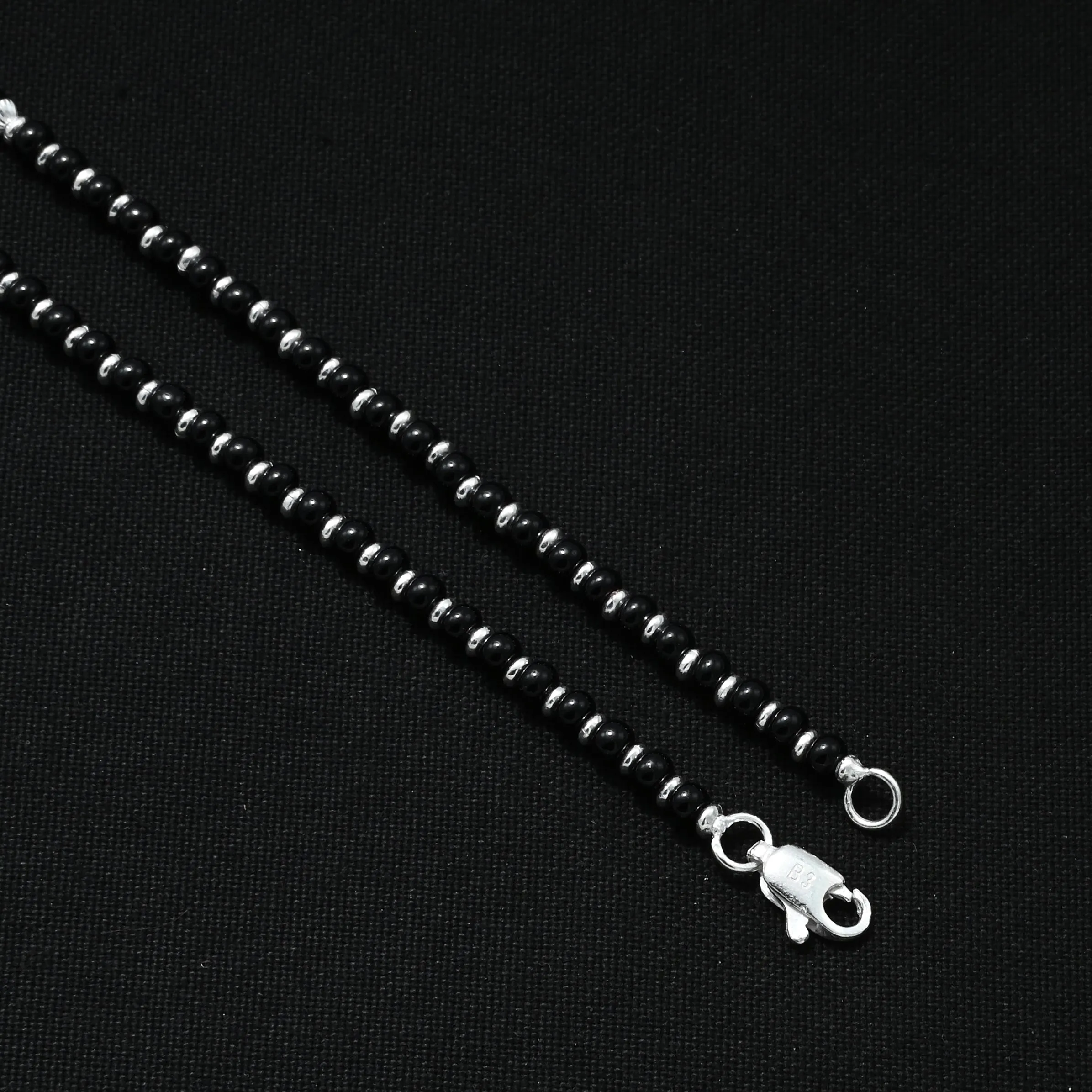 Silver Black Beauty Anklet