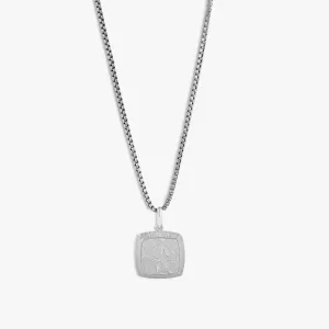 St. Christopher Necklace In Rhodium Plated Silver