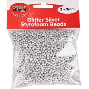 Styrofoam Beads Glitter Silver - 2-3mm