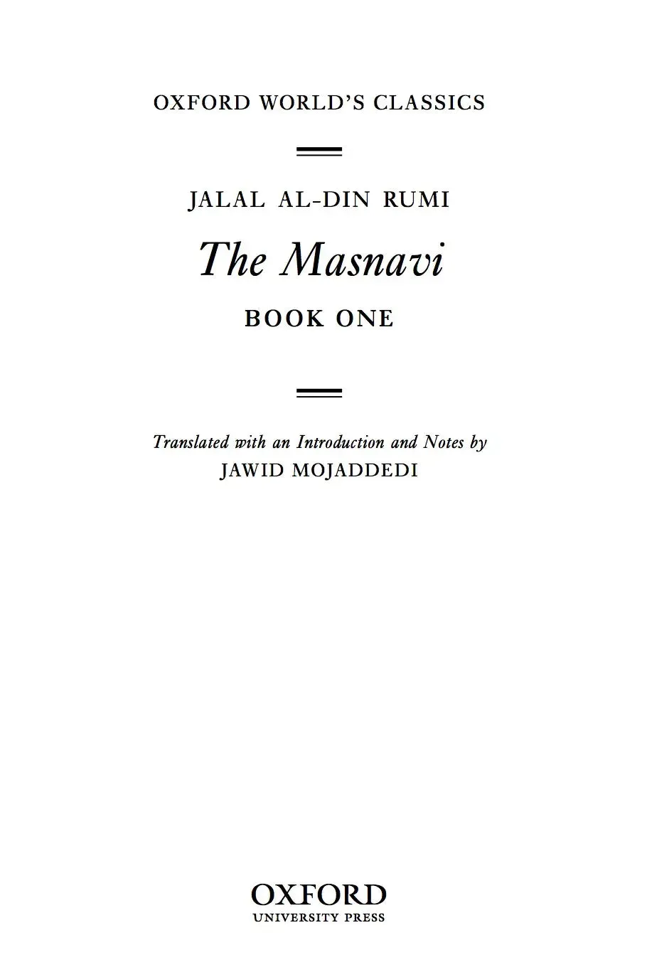 The Masnavi of Rumi