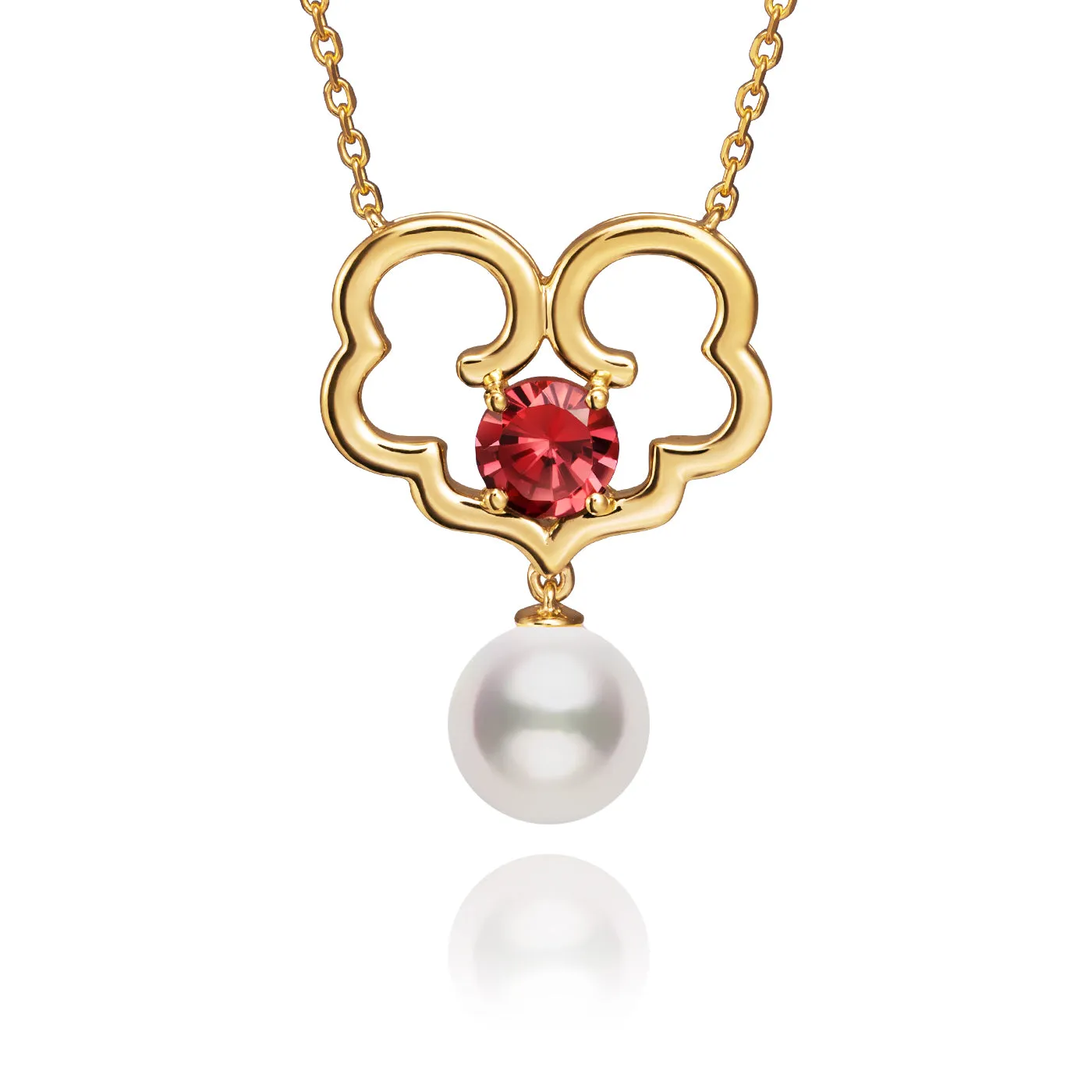 The Timeless Blessings Necklace 18kt Yellow Gold with Spessartite Garnet