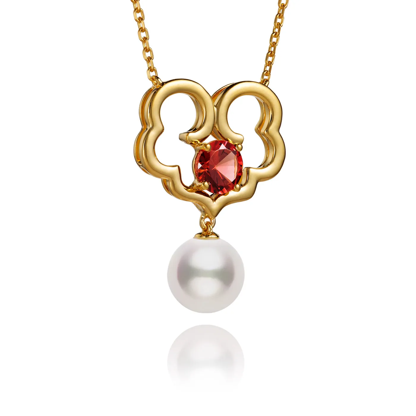 The Timeless Blessings Necklace 18kt Yellow Gold with Spessartite Garnet