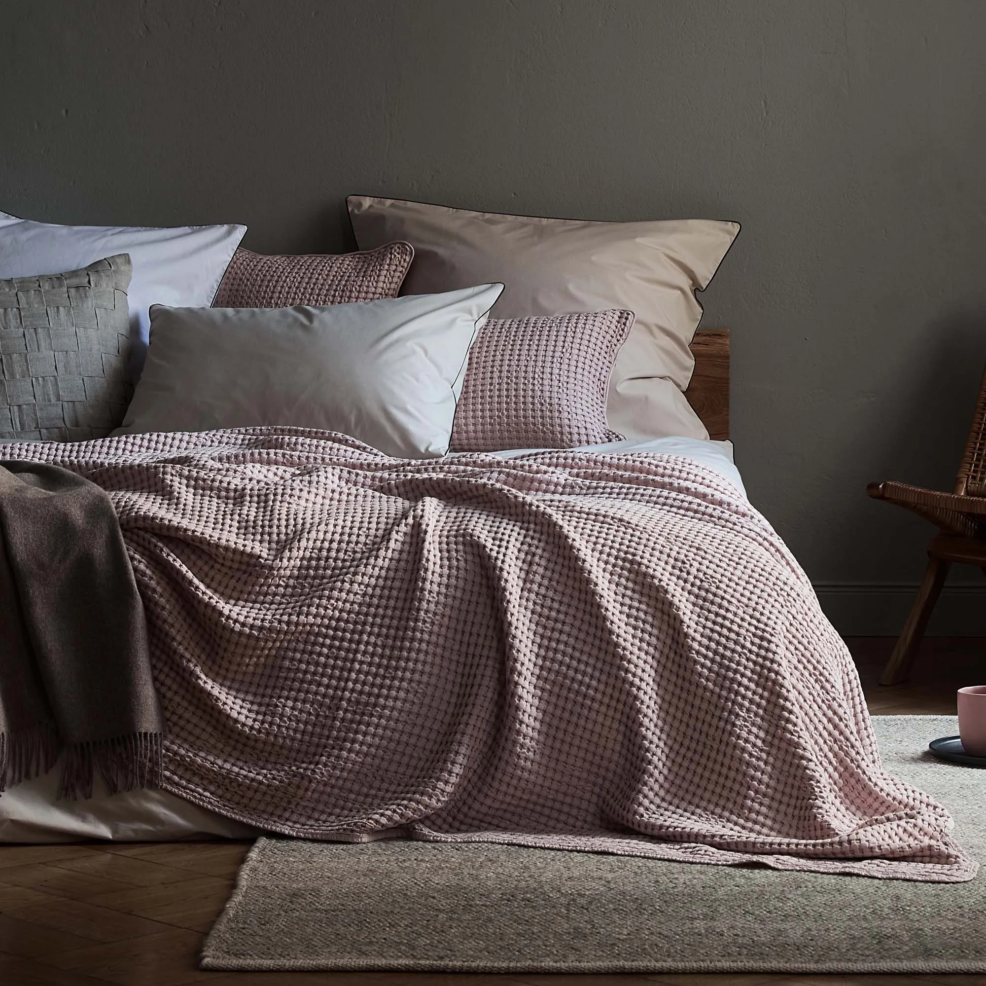 Veiros Cotton Bedspread [Powder Pink]