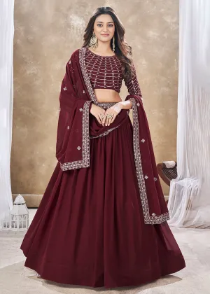 Wedding Festive Style Red Embroidered Lehenga Choli