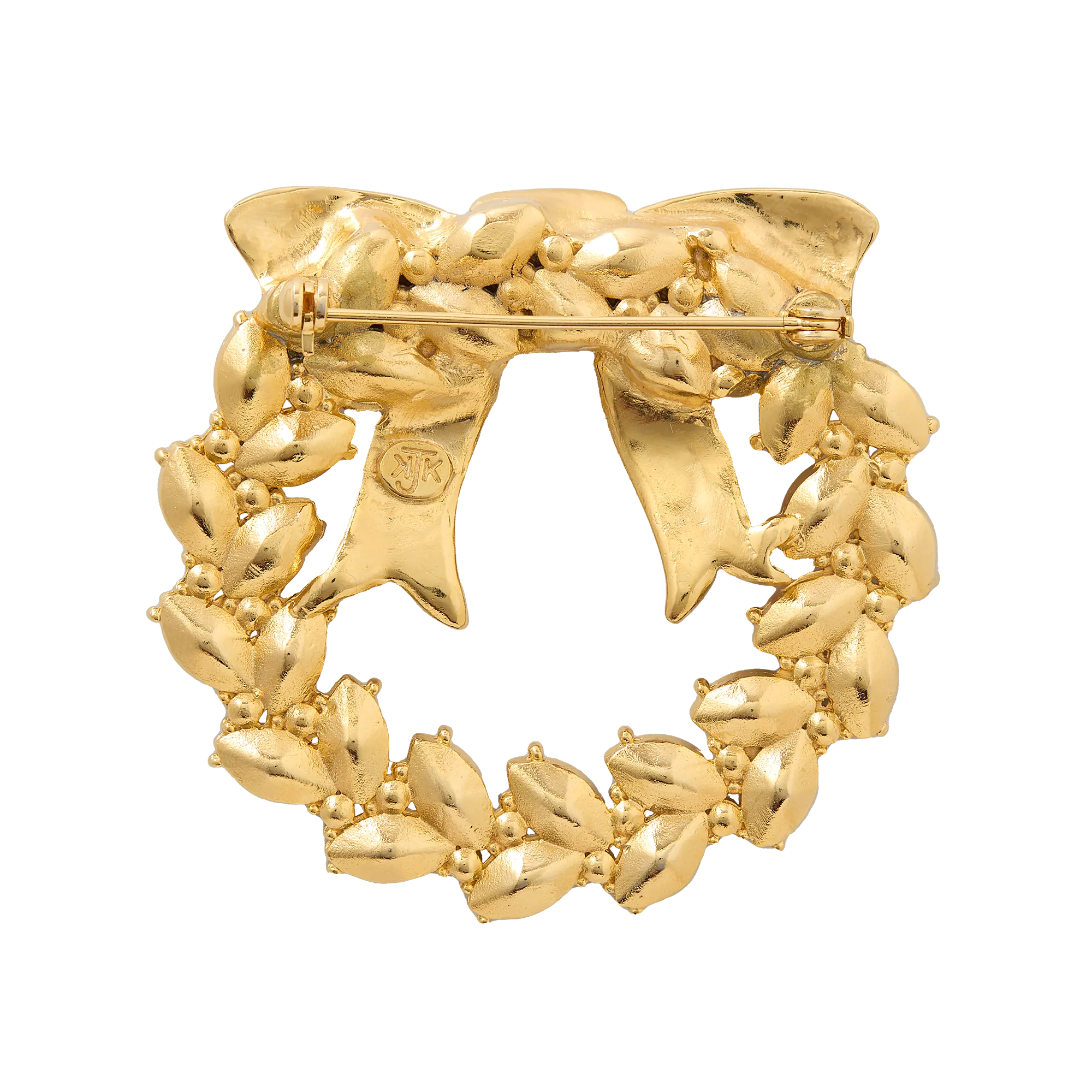 White House Christmas Wreath Brooch