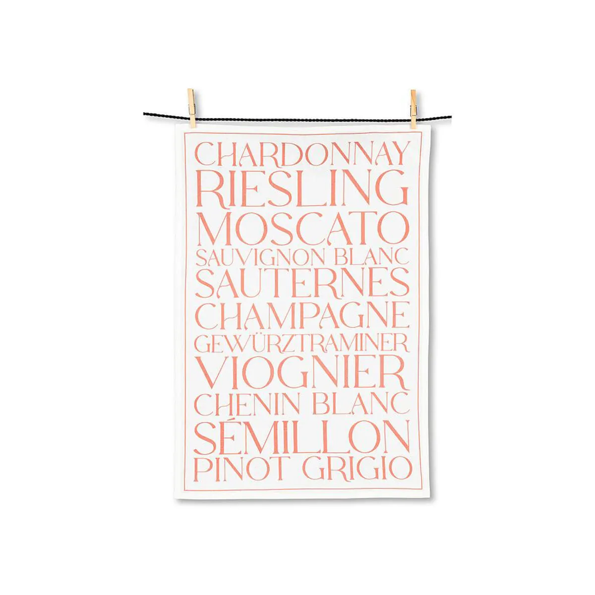 Wine Text Kitchen Towel